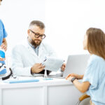 Patient at an appointment with otolaryngologist