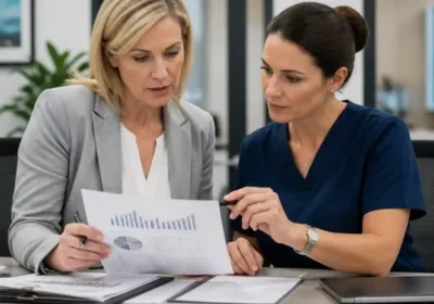 An ENT claims specialist reviews a claim