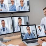 outsourcing billing and coding for busy medical practices - physicians having an online meeting with other medical professionals