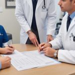 orthopedic specialists discussing administrative matters in a medical office